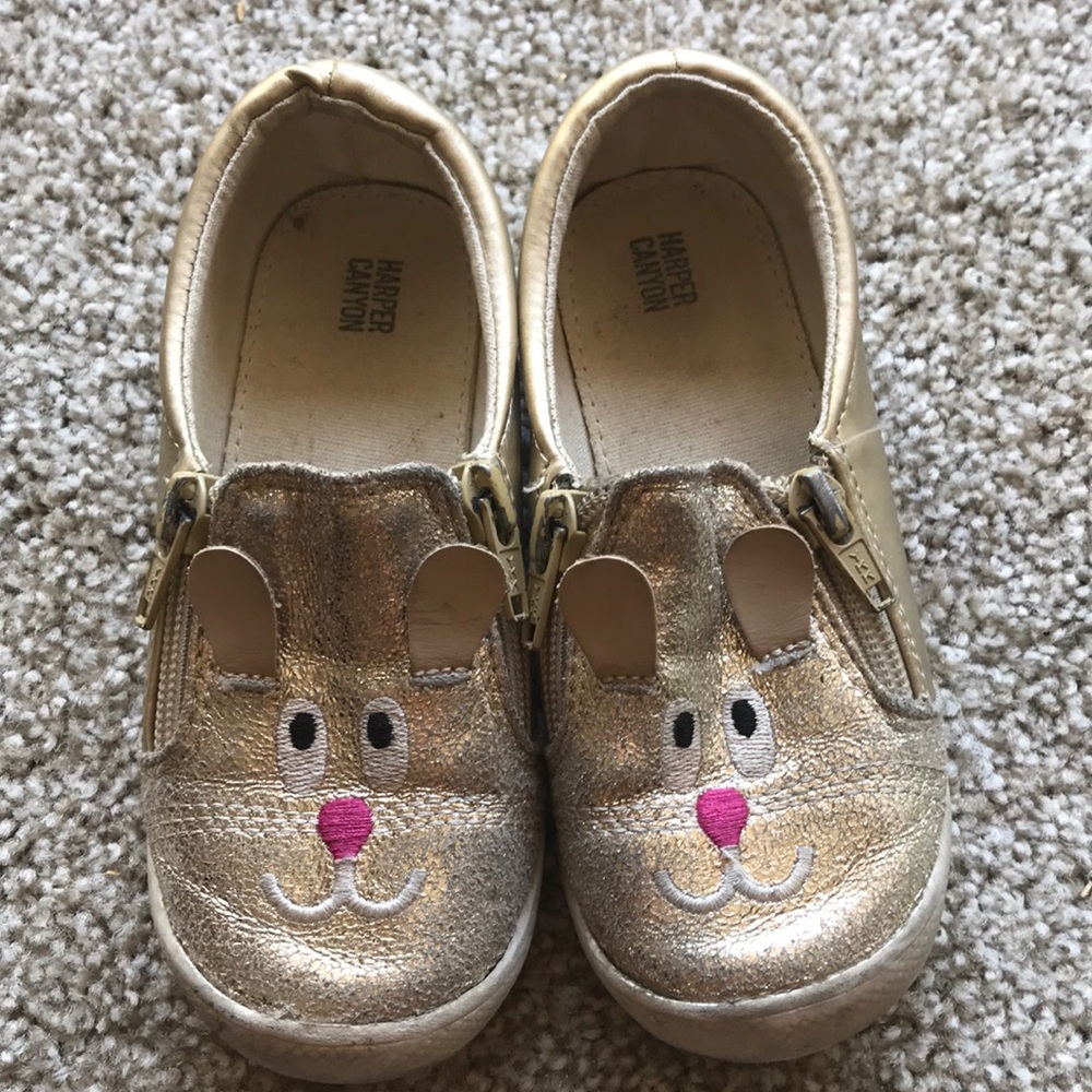 Gold sparkle shoes